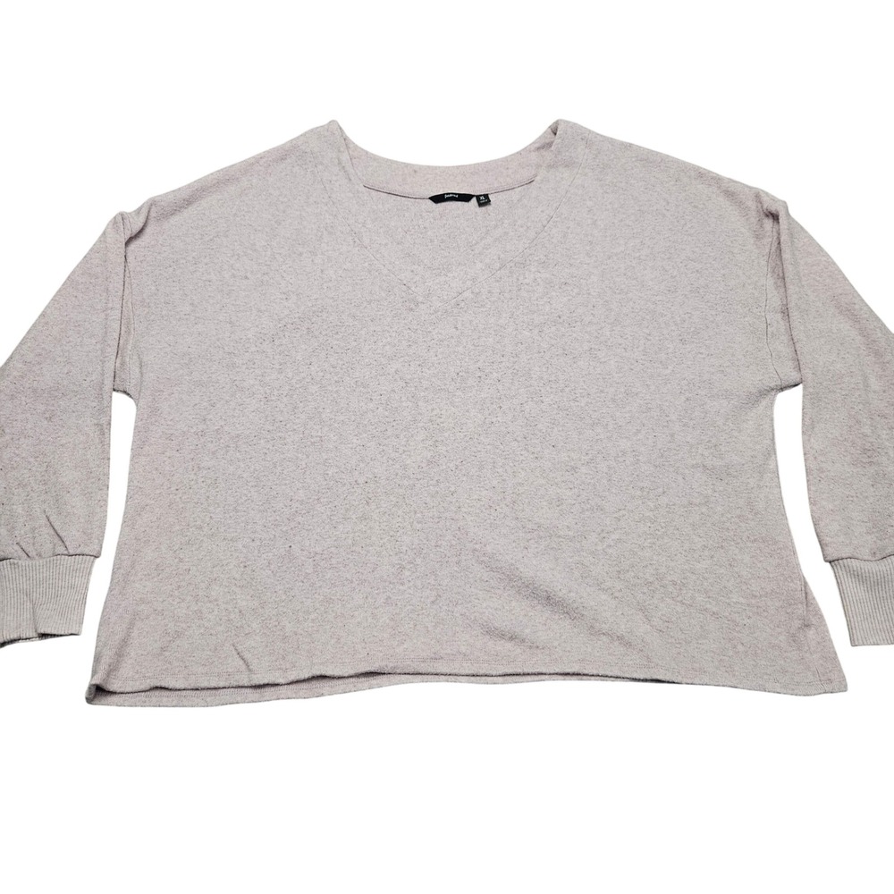 Betabrand Cropped Vneck Sweater XL Light Pink Soft‎ Oversized Comfy Cozy Casual